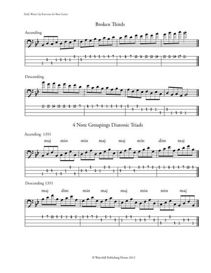 9781937187026  Daily warm up exercises for bass guitar - bass chords and scales modes arpeggios 2