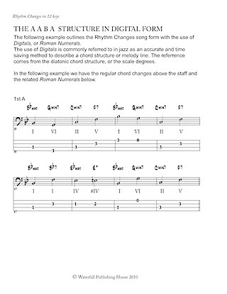 jazz bass tab basstab.net constructing walking jazz bass lines book II rhythm changes in 12 keys bass tab edition ex1